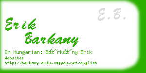 erik barkany business card